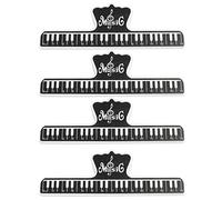 LQ Industrial Music Page Holder 4PCS 15mm Black Plastic Music Score Fixed Clips Book Paper Holds Musical Note Clamps for Guitar Violin Piano Player