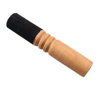 LQ Industrial Suede Wooden Striker Leather Wrapped Meditation Mallet Sound Bowl Stick 12.5cm Buddha Musical Instruments for Buddhist Meditation Yoga Chime Relaxation