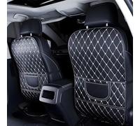 LQAHDBTO 2PCS Seat Protector for Car Backrest for Hyundai Tucson N-Line 2020-2025, Leather Car Seat Backrest Protector with Pocket Car Seat Organizer for Children