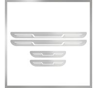 LQAHDBTO 4 Pcs Car Door Sill Protector Strips for VW T-ROC 2021 2022 2023 2024, Stainless Steel Car Door Sill Protector Threshold Plate Sticker Welcome Pedal,Silver