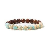 Lqdcyyat Bead Bracelets for Women Beaded Stretch Bracelets Elastic Friendship Bracelets Jewelry, One Size, Wood, no gemstone