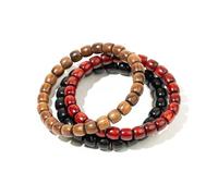 Lqdcyyat Bracelets Wooden Beaded Bracelet Bangle for Men and Women Elastic Friendship Bracelets Jewelry Gifts, One Size, Wood, no gemstone