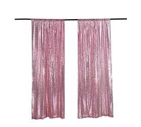 LQIAO 60x200cm 2 Panels Sequin Background for Photography Glitter Fabric Curtains Girls Boys Background Wedding Birthday Party Shimmer Wall