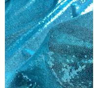 LQIAO Sequin Fabric by The Yard 2Y-Teal Sequin Fabric Backdrop Mesh Fabric Sequence Fabric Linen Stretch Material Shimmer Fabric for Sewing Costumes Tablecloth Runner Event Dress