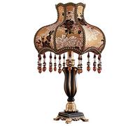 Lqiflvc Art Deco Table Lamp Mid-Century Resin Desk Light Industrial Rustic Farmhouse 21.6" Tall Bedside Nightstand Lamps Fabric Shade for Kids Room Office Study Room Bedroom Dorm Room Coffee,black 002