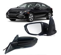 Lqito Left Driver Side Door Mirror For 2016-2021 HONDA CIVIC LX SE Sport with Power Mirror Manual Folding Non-Heat Match to Black Replace 76258-TBA-A02ZA HO1320283(3 Pins)