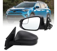 Lqito - Left Side Door Mirror Compatible with Toyota RAV4 2016 2017 2018 with Black Manual Folding Power Glass Replacement #879400R210 TO1320345 (3 Pins)