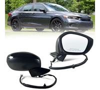Lqito Right Passenger side Mirror Fits 2022-2025 HONDA CIVIC Sedan/Hatchback With Power Glass, Manual Folding, Match to Crystal Black Pearl Replace HO1321350 76208T20A01 (3 Pins)