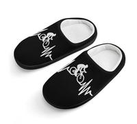 LQKJVXZCNHM Heartbeat Pulse Line with Bike Cotton Slippers Warm Bedroom House Slipper Indoor Outdoor Shoes Boys Girls