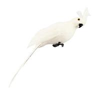LQKYWNA Lifelike Fake Parrots, Artificial Bird Decoration, Foam Macaw Parrot Model, Colorful Garden Parrot Ornament Home Wall Decoration Tree Decor (White)