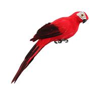 LQKYWNA Lifelike Fake Parrots, Artificial Bird Decoration, Foam Macaw Parrot Model, Colorful Garden Parrot Ornament Home Wall Decoration Tree Decor (Red)