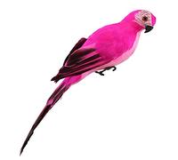 LQKYWNA Lifelike Fake Parrots, Artificial Bird Decoration, Foam Macaw Parrot Model, Colorful Garden Parrot Ornament Home Wall Decoration Tree Decor (Fuchsia)