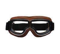 LQKYWNA Motorcycle Goggles, Motocross Vintage Goggles PU Leather Sports Sunglasses Helmet Steampunk Eyewear, Hiking Ski Goggles Aviator Eyewear for Cruiser, Scooter