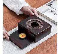 LQKYWNA Teapot Warmer, Bamboo, Brown, Tea Light Candle, 15.88 x 13.3 x 5.59 cm