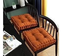 LQLD Square Chair Cushion Set of 2, Thick Corduroy Armchair Booster Cushion Firm Support Indoor Garden Dining Chair Seat Pads for Home Indoor Outdoor,rust red,45 * 45cm(4pcs)