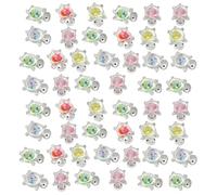 LQMK Mini Resin Turtles Figurines Set - 50PCS Luminous Glowing Turtle Ornaments for Crafts - Tiny Sea Animal Decor for Fairy Gardens Aquarium Terrarium - DIY Miniature Landscape Home Decoration