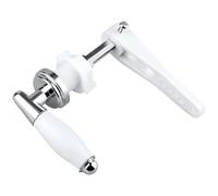 LQMK Toilet Flush Handle Replacement Universal Fit - Ceramic Cistern Lever Chrome Plated - Toilet Handle Kit for WC Bathroom Tank - Victorian Style Flush Lever with Easy Install