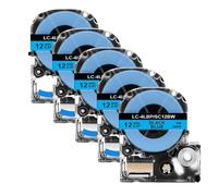 LQNXAVUD 12mm SS12KW Label Tape 5/10Pcs Compatible With LK-4WBN ST12KW Label Maker Works With LW-300 400 Label Printer(5PK Black on Blue)