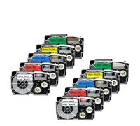 LQNXAVUD 18mm Compatible Label Tape 5PK 10PK For XR-18WE Printer Ribbon Works With CW-L300 KL-120 KL-430 KL-750 Label Maker Mixed Colors(10PK Mixed Color)