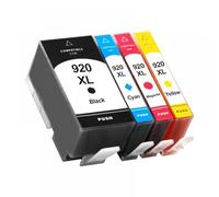 LQNXAVUD 4pcs Compatible Ink Cartridge 920XL For 920 Works With Officejet 6000 6500 6500A 7000 7500 7500A Printer Includes Chip 4 Color Set(920XL-1set)