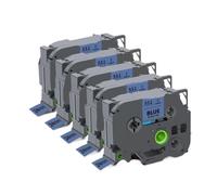 LQNXAVUD 5/10Pcs 24mm Label Tape Works With TZE 251 151 451 551 651 751 Compatible For Label Maker PT-H500 PTD600(Black on Blue)