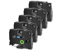 LQNXAVUD 5PK 0.7"(18mm) Stencil Non-Laminated Tape Compatible With Label Printer PT300 STE-141 Black Cartridge