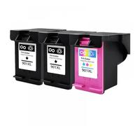 LQNXAVUD Compatible 901XL Ink Cartridge For Printers Works With Officejet J4530 J4540 J4550 J4580 J4585 J4624 J4640 J4660 J4680 J4680c(2Black 1Color)