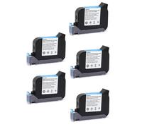 LQNXAVUD JS12 600DPI Handheld Inkjet Printer With 12.7mm Print Height Fast Dry Eco Solvent Ink Compatible Colorful Ink Cartridge Printing Performance(JS12-Black-5pcs)