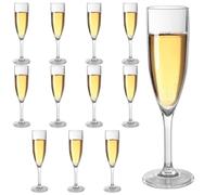 LQOZYYUL 12 Pack 180ml Plastic Champagne Flutes, Plastic Prosecco Glasses | 6oz Unbreakable Plastic Champagne Glasses, Reusable Stemmed Acrylic Prosecco Flutes Wine Glasses for Party Wedding Picnic