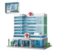 LQPFBSM Architecture City Hospital Micro Mini Building Blocks Sets Modular Three-Story Architecture Building Kits Modern Building Model Toys Gift for Adults Teens Friends 1350 PCS