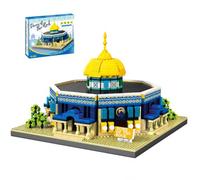 LQPFBSM Dome of The Rock Micro Mini Building Blocks Sets 983 PCS | Islamic Architecture Building Kits World Famous Landmark Model Eid Gifts for Muslim Adults