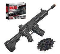 LQPFBSM Gun 1:1 M416 Building Block Set 1259 Pcs Military Weapon Series Building Set Rifle Model Kit Home Decor Display for Adults & Teens
