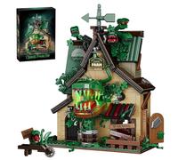 LQPFBSM Halloween Haunted House Building Set Man-Eating Flower Farm Architecture Model Kit for Adults Spooky Cottage with Giant Carnivorous Plants Warning Signs Gothic Horror Home Decor Gift 958 PCS