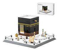 LQPFBSM Islamic Mosque Kaaba Architectural Model Building Block Sets Muslim Bricks Toy hajj kit eid Gifts for Kids Adult 446 Pieces