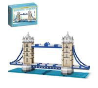 LQPFBSM London Tower Bridge Micro Mini Building Blocks Sets London Famous Architecture Model Toy London Drawbridge Building Kits Gift for Adults Teens 1319 PCS