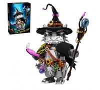 LQPFBSM Magic School Wizard Cat Building Block Set 1458 Pcs