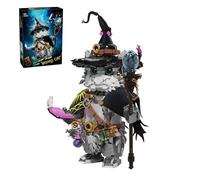 LQPFBSM Magic School Wizard Cat Building Set 1458 Pieces Sorcerer Kitten Model Kit with Magic Staff Flying Golden Ball & Owl Fantasy Animal Witchy Home Decor Gift for Adults & Teens