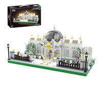 LQPFBSM Neoclassical Garden Square Micro Blocks Building Set 2397 PCS Architecture Model with Central Grand Piano & Crystal Dome Street ViewToy for Adults Home Decor Gift