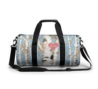LQPMNK Fitness Bag, Love Birch Tree Print Reusable Gym Bag Sports Travel Fitness Bag Essentials Gym Bag with Shoe Compartment, 17.7in/9in/9in, style, style, 17.7in/9in/9in