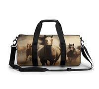 LQPMNK Fitness Bag, Many Horses Print Reusable Gym Bag Sports Travel Fitness Bag Essentials Gym Bag with Shoe Compartment, 17.7in/9in/9in, style, style, 17.7in/9in/9in