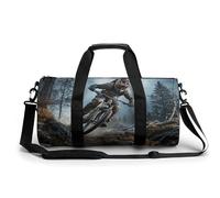 LQPMNK Fitness Bag, Mountain Bike Tournament Print Reusable Gym Bag Sports Travel Fitness Bag Essentials Gym Bag with Shoe Compartment, 17.7in/9in/9in, style, style, 17.7in/9in/9in