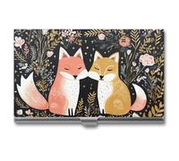 LQPMNK Metal Card Case, Love Cartoon Fox Print Professional Card Case Premium Card Case Lightweight Card Holder Pocket Card Case, style