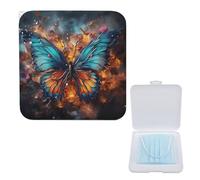 LQPMNK Portable Mask Storage Box, Color Butterfly Background Print Lightweight Mask Holder for Disposable & Cloth Masks - Compact & Stylish Design