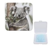 LQPMNK Portable Mask Storage Box, Koala Print Lightweight Mask Holder for Disposable & Cloth Masks - Compact & Stylish Design