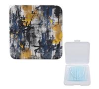 LQPMNK Portable Mask Storage Box, Navy Blue Color Print Lightweight Mask Holder for Disposable & Cloth Masks - Compact & Stylish Design