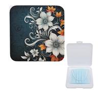 LQPMNK Portable Mask Storage Box, Novelty Abstract Flowers Print Lightweight Mask Holder for Disposable & Cloth Masks - Compact & Stylish Design