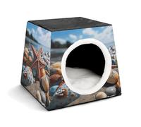 LQPMNK Portable Pet Nest for Small Pets, Colorful Starfish on The Beach Print Capsule Design Space Capsule Pet Nest Durable Pet Nest Pet Bed for Home and Travel