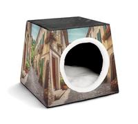 LQPMNK Portable Pet Nest for Small Pets, Italy Street Print Capsule Design Space Capsule Pet Nest Durable Pet Nest Pet Bed for Home and Travel