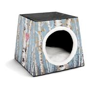 LQPMNK Portable Pet Nest for Small Pets, Love Birch Tree Print Capsule Design Space Capsule Pet Nest Durable Pet Nest Pet Bed for Home and Travel