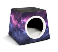 LQPMNK Portable Pet Nest for Small Pets, Magic Galaxy Purple Print Capsule Design Space Capsule Pet Nest Durable Pet Nest Pet Bed for Home and Travel